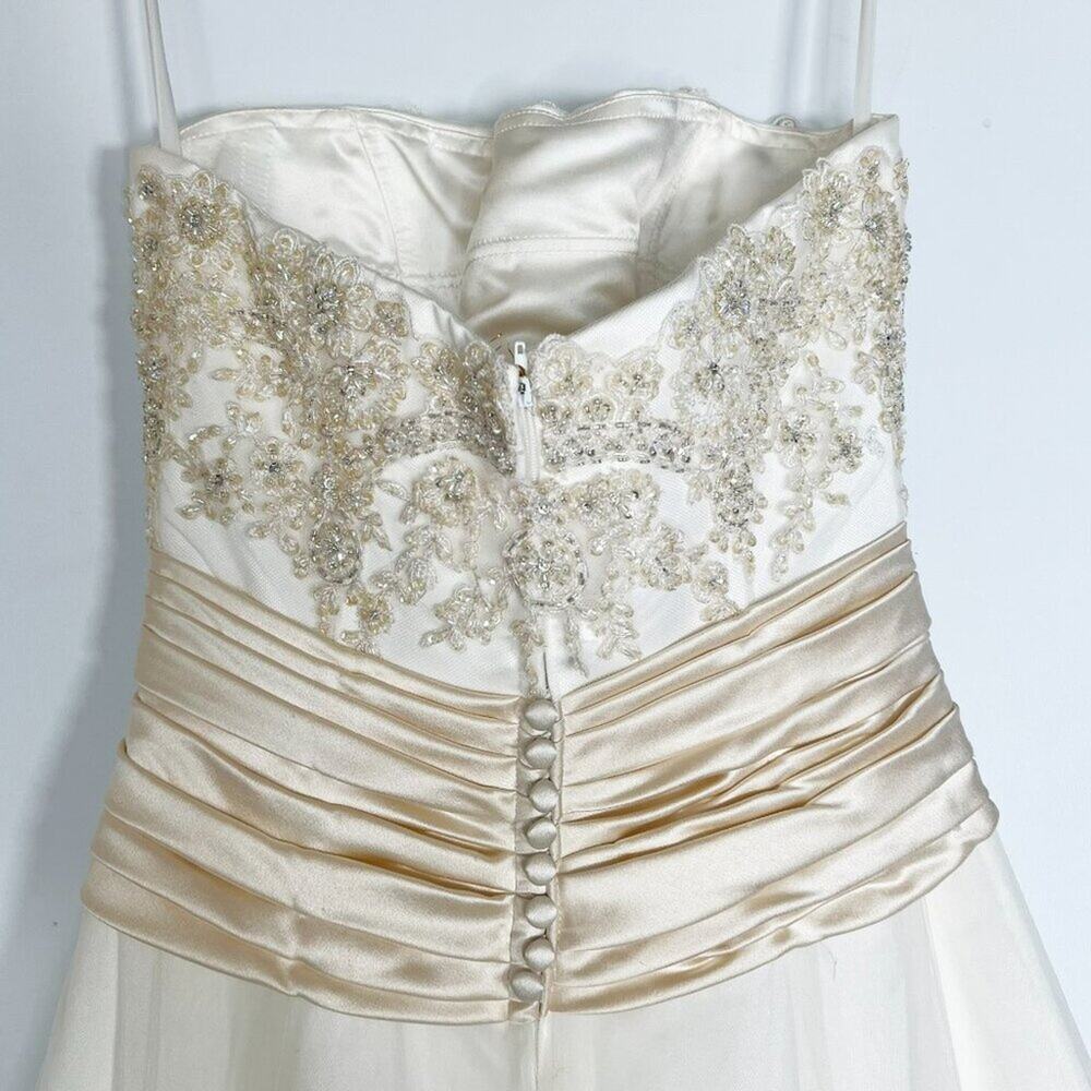 Casablanca Ivory Strapless Beaded Embroidered Bridal Gown Wedding Dress NWT - Picture 10 of 16